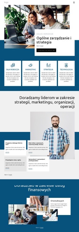 Ekskluzywny Szablon HTML5 Dla Ogólna Strategia Zarządzania