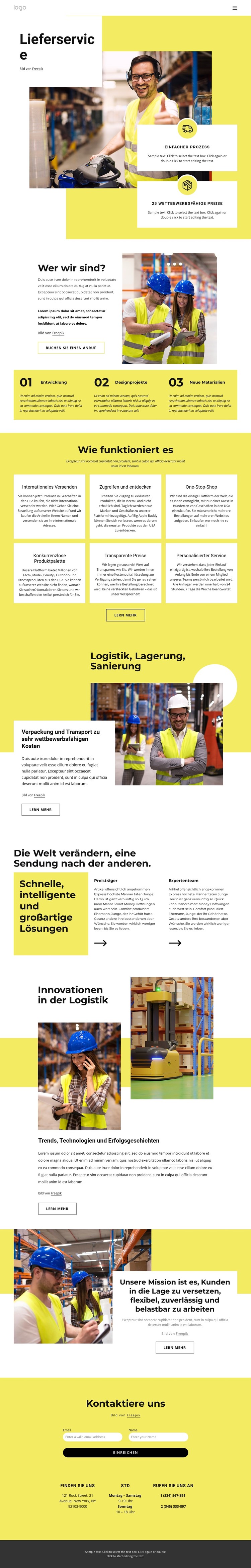 Die Full-Service-Lagerung mit Abholung und Zustellung CSS-Vorlage