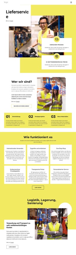 Die Full-Service-Lagerung Mit Abholung Und Zustellung – Fertiges Website-Design