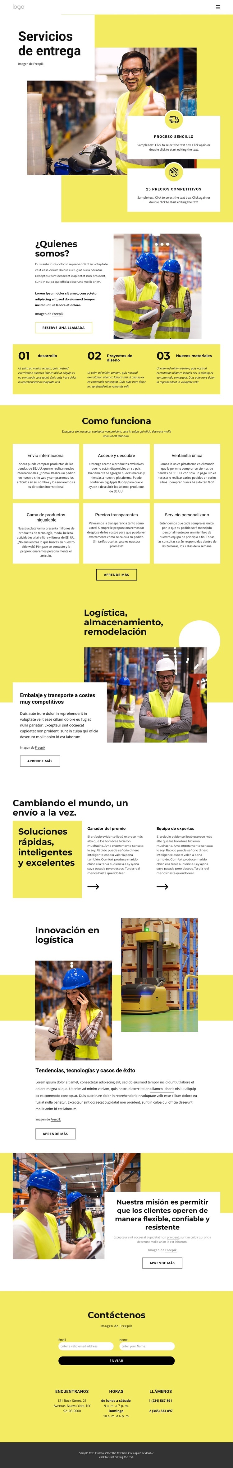 El almacenamiento de servicio completo con recogida y entrega. Plantillas de creación de sitios web