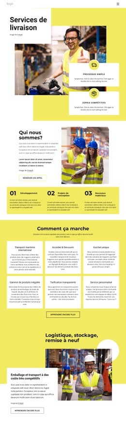 Maquette De Site Web Gratuite Pour Le Stockage À Service Complet Avec Ramassage Et Livraison