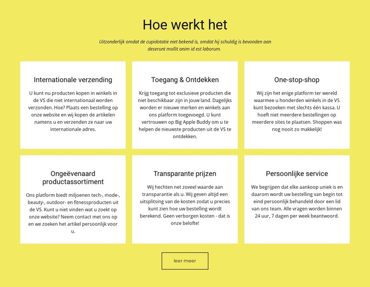 Wij bieden tijdelijke en permanente opslagdiensten Website sjabloon