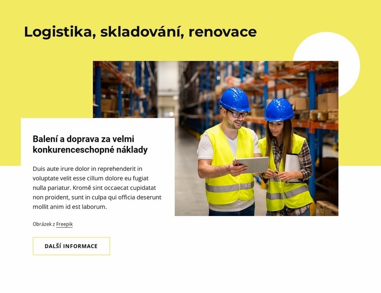 Logistika, skladování, rekonstrukce Šablona