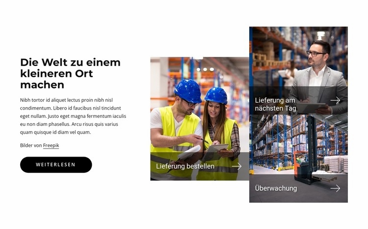 Die Welt zu einem kleineren Ort machen Landing Page