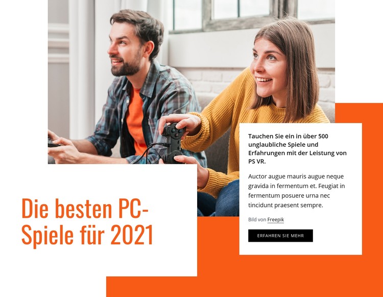 Die besten PC-Spiele CSS-Vorlage