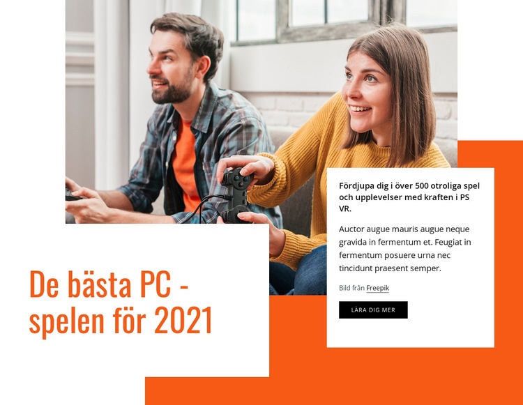 De bästa pc -spelen Hemsidedesign