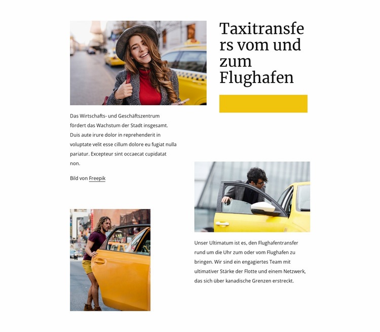 Taxitransfers vom Flughafen Website design