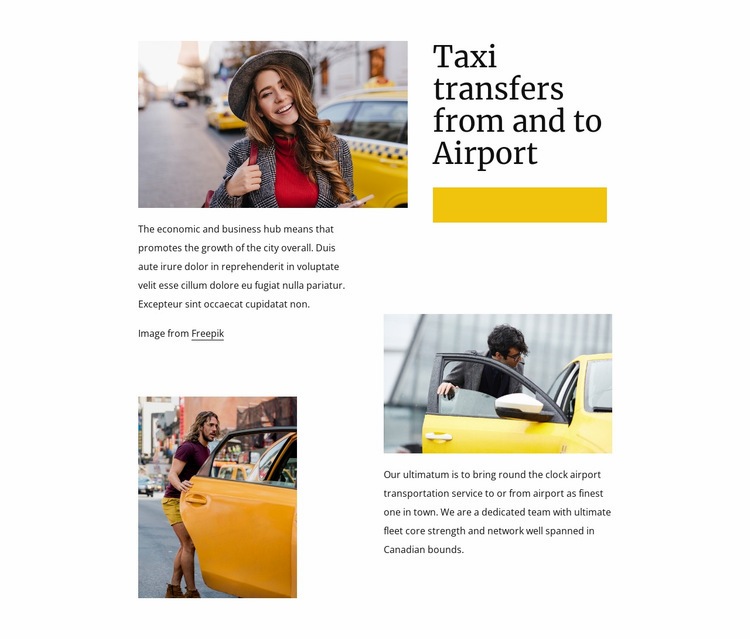 Taxi transfers from airport Elementor Template Alternative