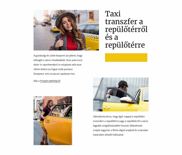 Taxi transzfer a repülőtérről Weboldal tervezés