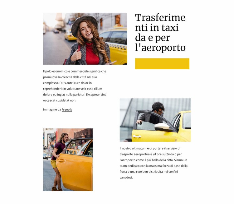 Trasferimenti in taxi dall'aeroporto Modelli di Website Builder