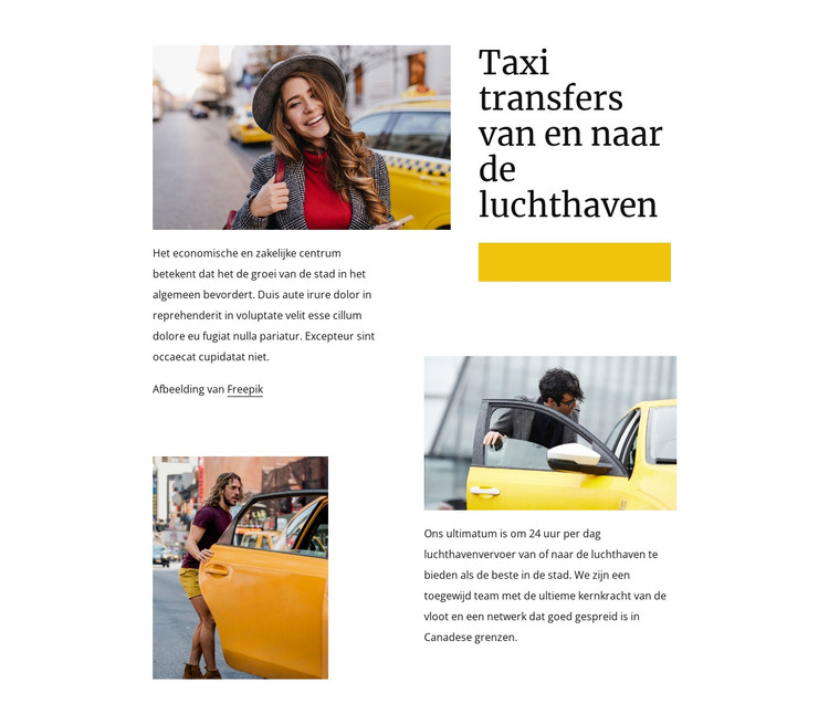 Taxi transfers vanaf de luchthaven HTML-sjabloon