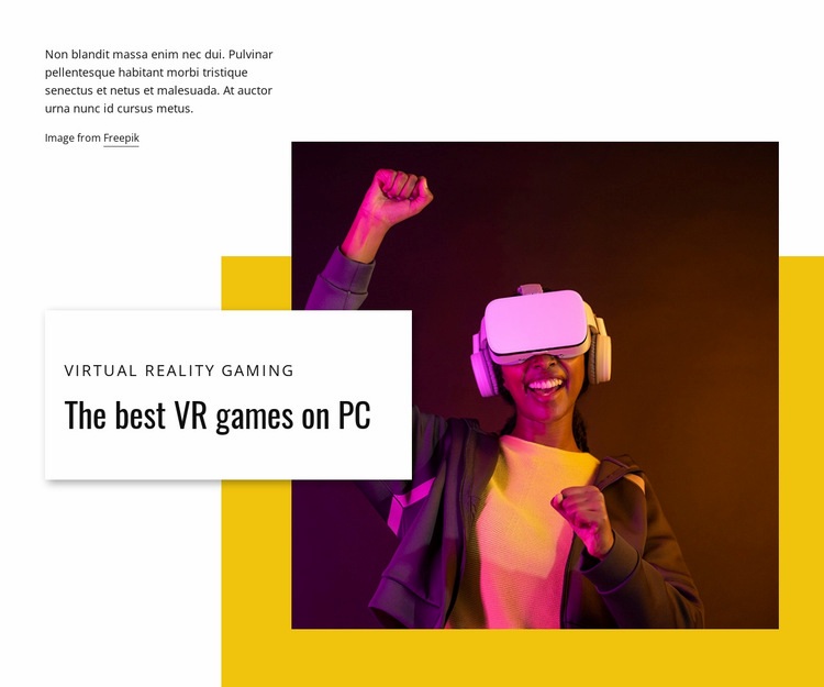 Best VR games on PC Elementor Template Alternative