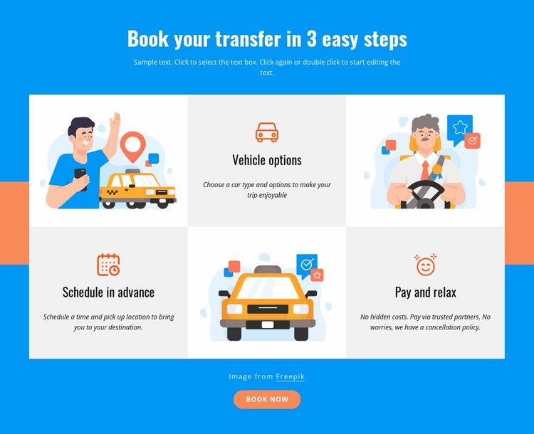 Book your transfer in 3 steps Html Code Example
