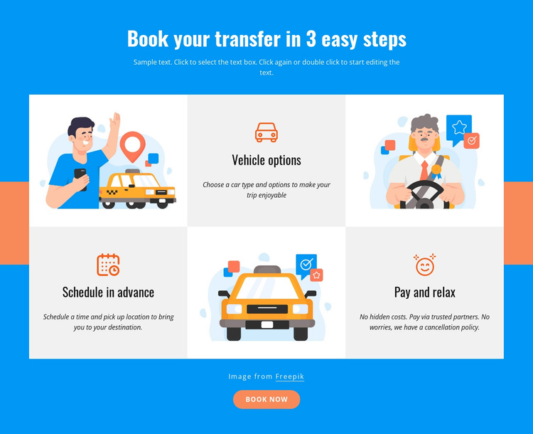 Book your transfer in 3 steps Joomla Template