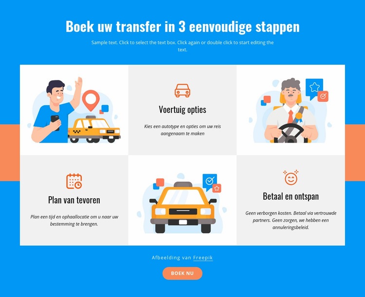 Boek uw transfer in 3 stappen HTML5-sjabloon