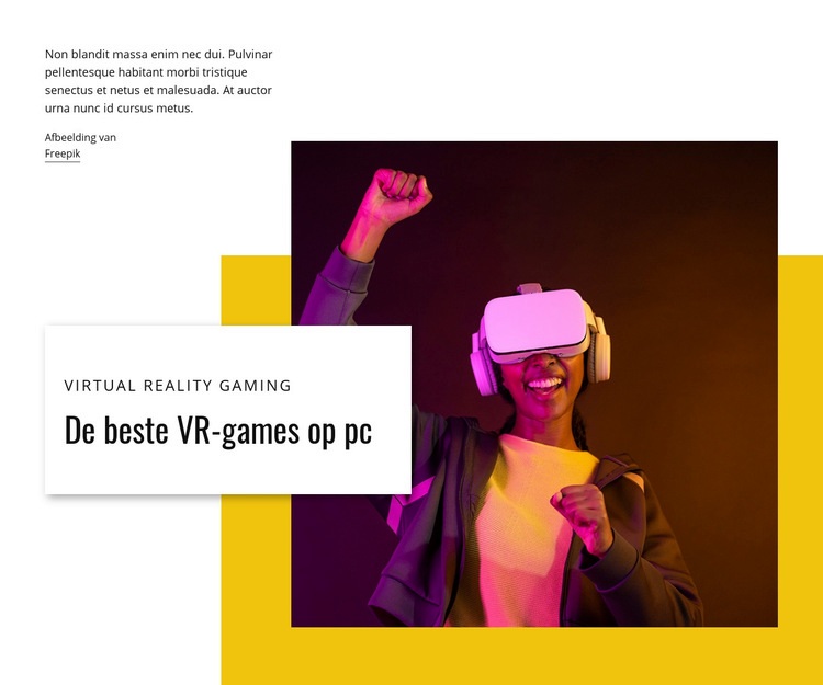 Beste VR-games op pc Website Builder-sjablonen