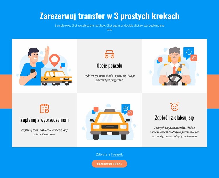Zarezerwuj transfer w 3 krokach Kreator witryn internetowych HTML