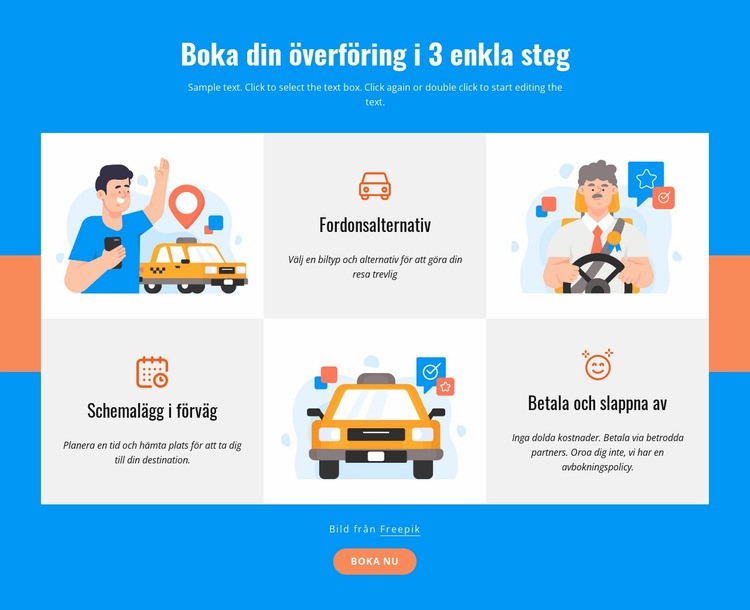 Boka din transfer i 3 steg WordPress -tema