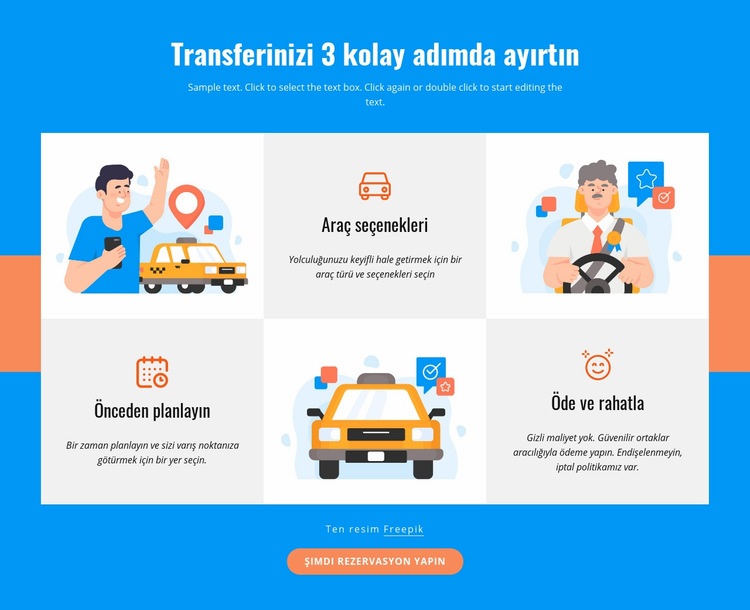 Transferinizi 3 adımda ayırtın Açılış sayfası