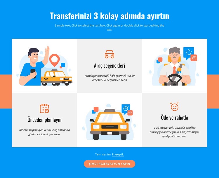 Transferinizi 3 adımda ayırtın Html Web Sitesi Oluşturucu