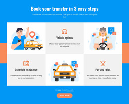 Book Your Transfer In 3 Steps - Modern Website Builder