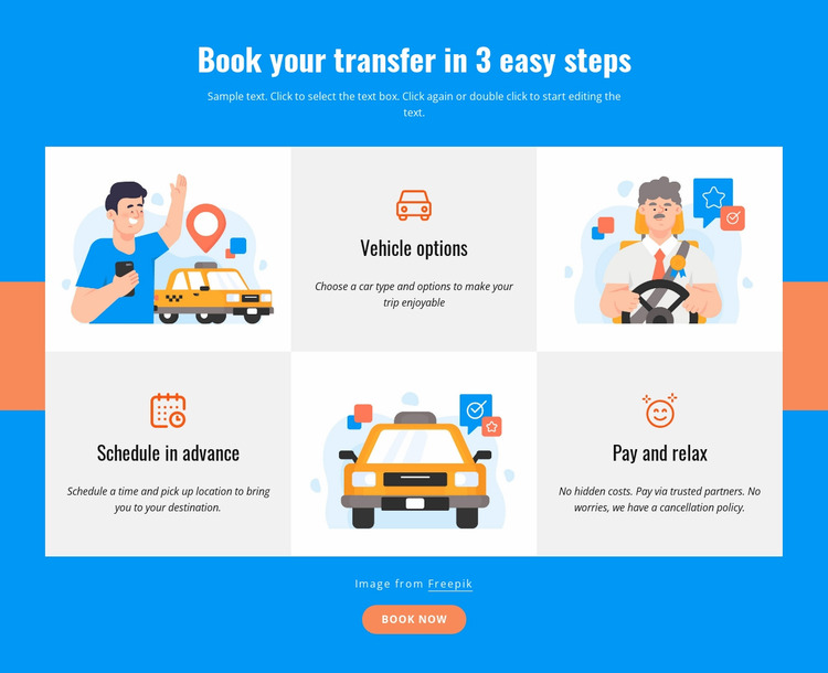 Book your transfer in 3 steps WordPress Website Builder