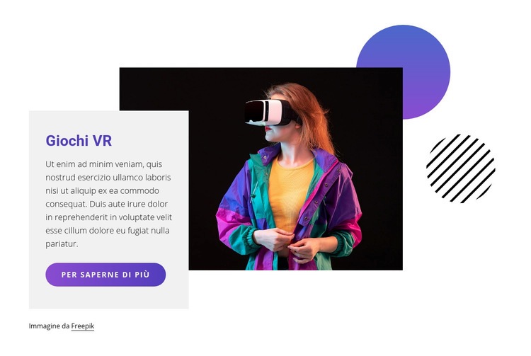 Giochi VR Mockup del sito web