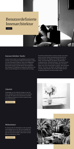 Kundenspezifisches Modernes Interieur – Fertiges Website-Design