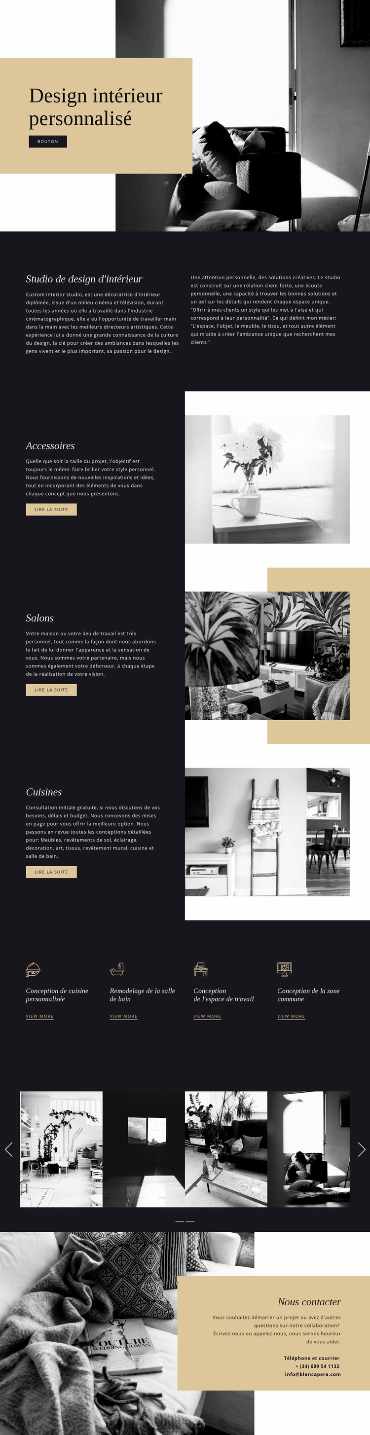 Intérieur moderne personnalisé Créateur de site Web HTML