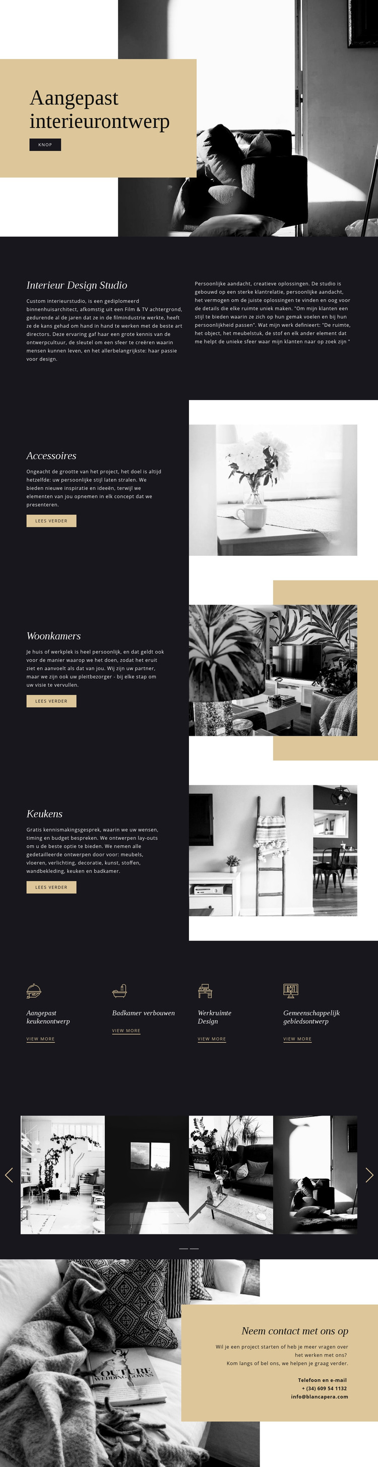 Aangepast modern interieur HTML-sjabloon