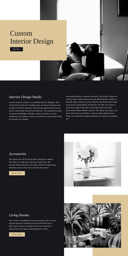 Custom Modern Interior - Responsive Website Templates