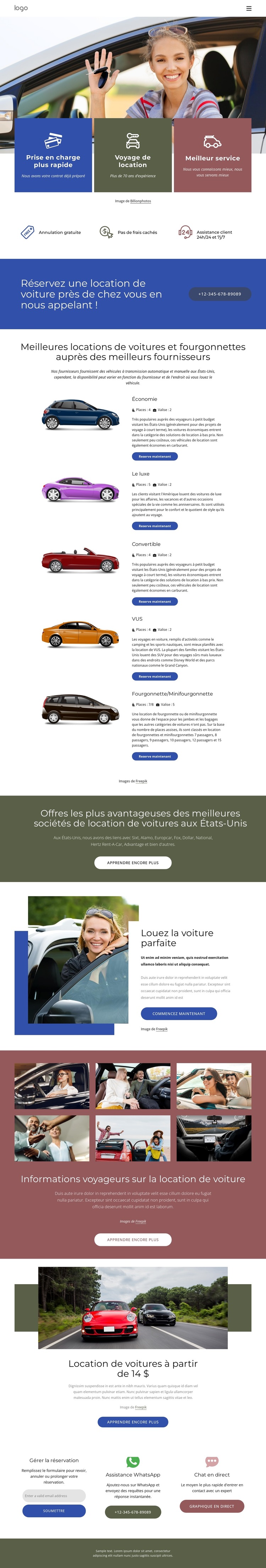 Commencez votre voyage presque n'importe où Modèle de site Web