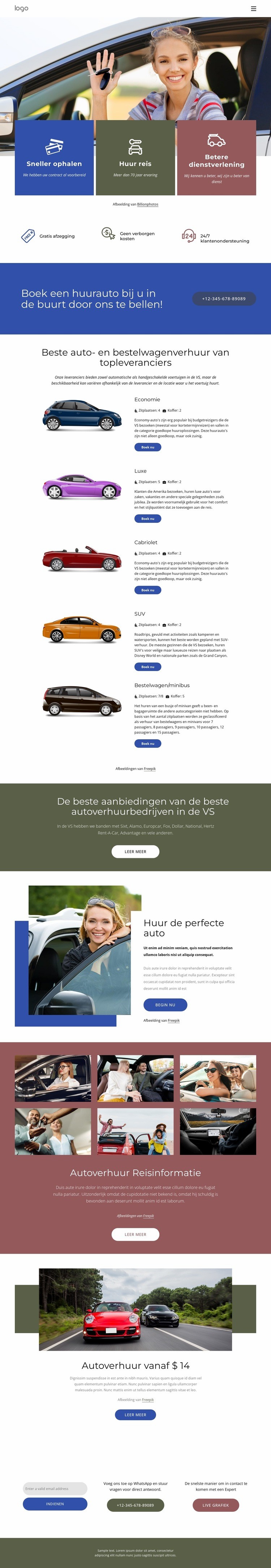 Begin uw reis bijna overal Website ontwerp