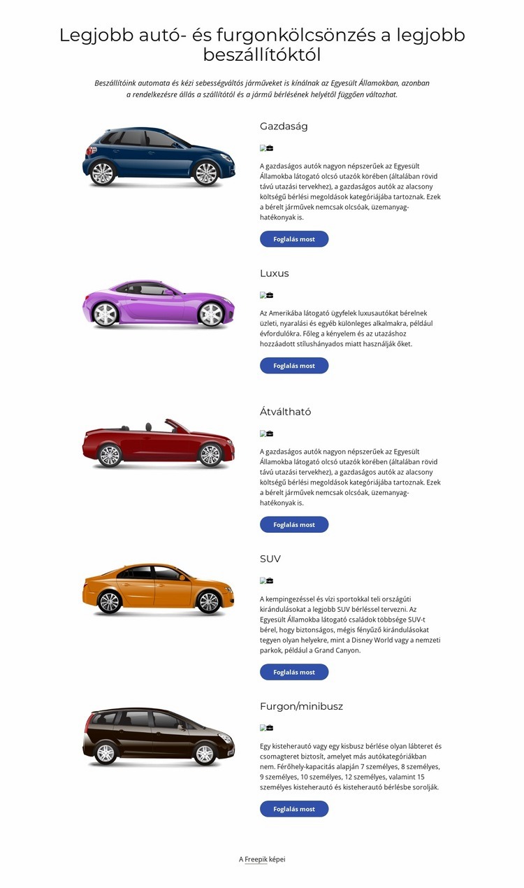 Legjobb autó HTML Sablon