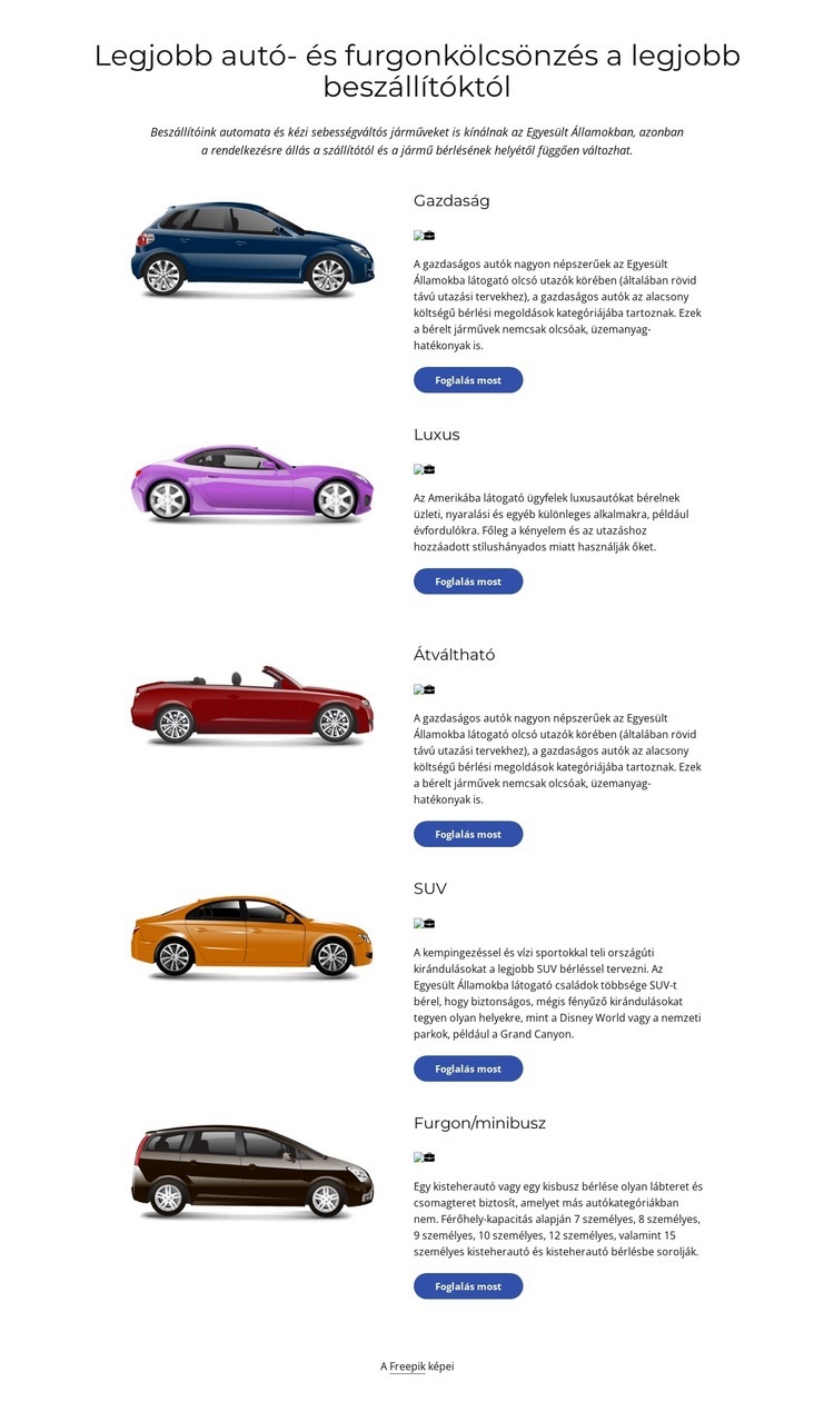 Legjobb autó Weboldal sablon