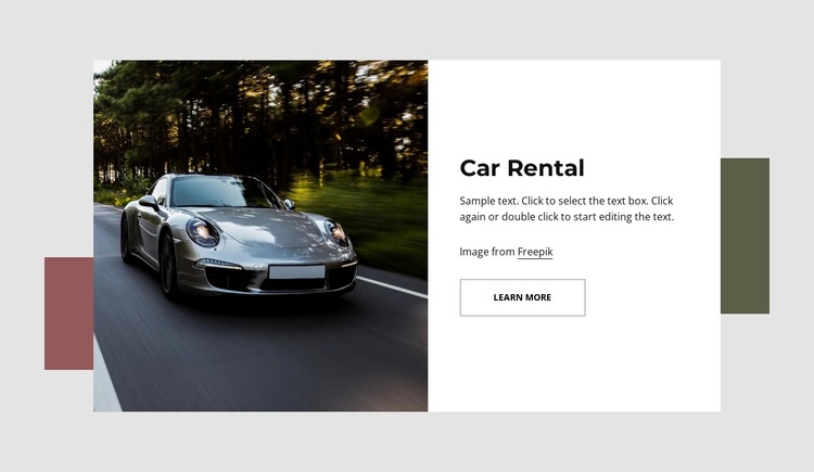 Rent a car in the USA Joomla Page Builder