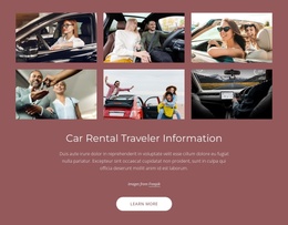 Car Rental Traveler Information - Page Builder Templates Free