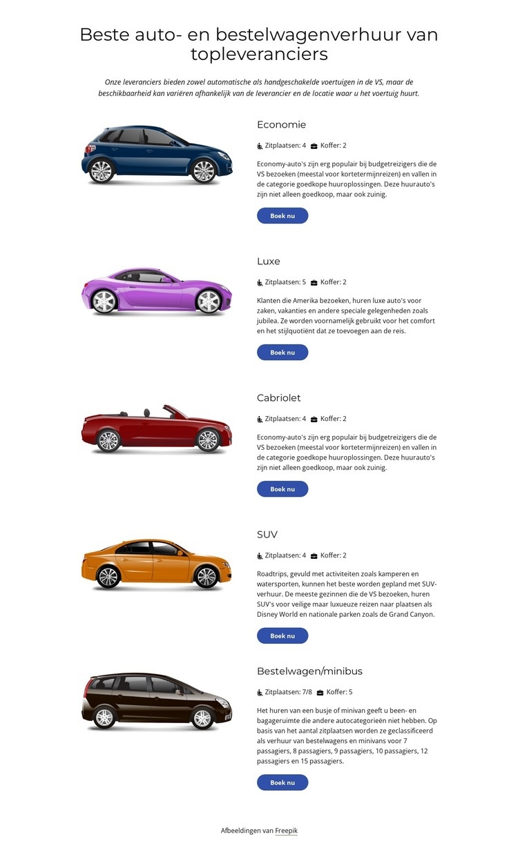 Beste auto HTML5-sjabloon