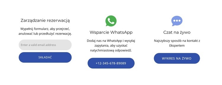 Zarządzanie rezerwacją Szablony do tworzenia witryn internetowych