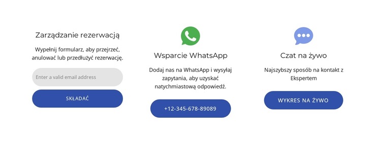 Zarządzanie rezerwacją Szablon witryny sieci Web