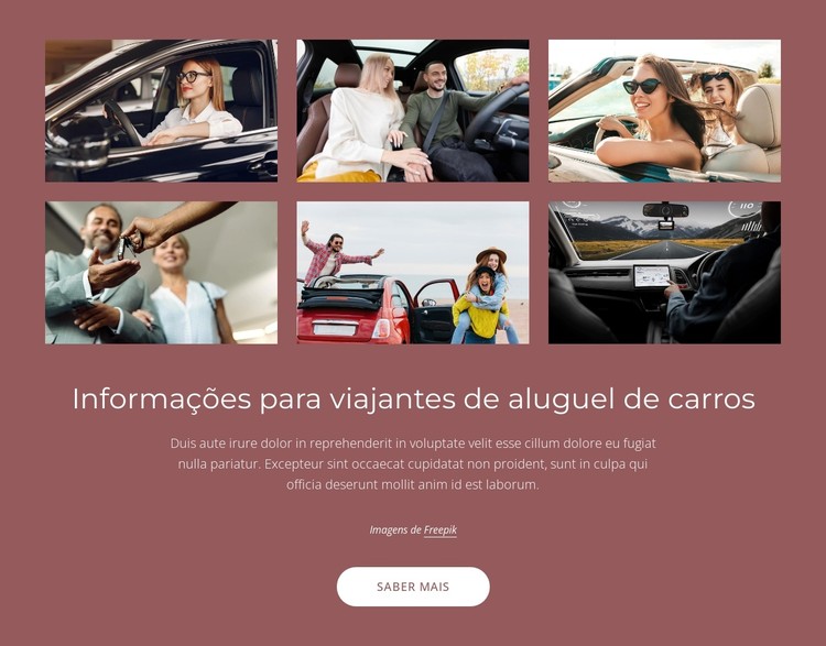 Informações do viajante de aluguel de carros Template CSS