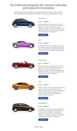 Melhor Carro Modelos Html5 Responsivos Gratuitos