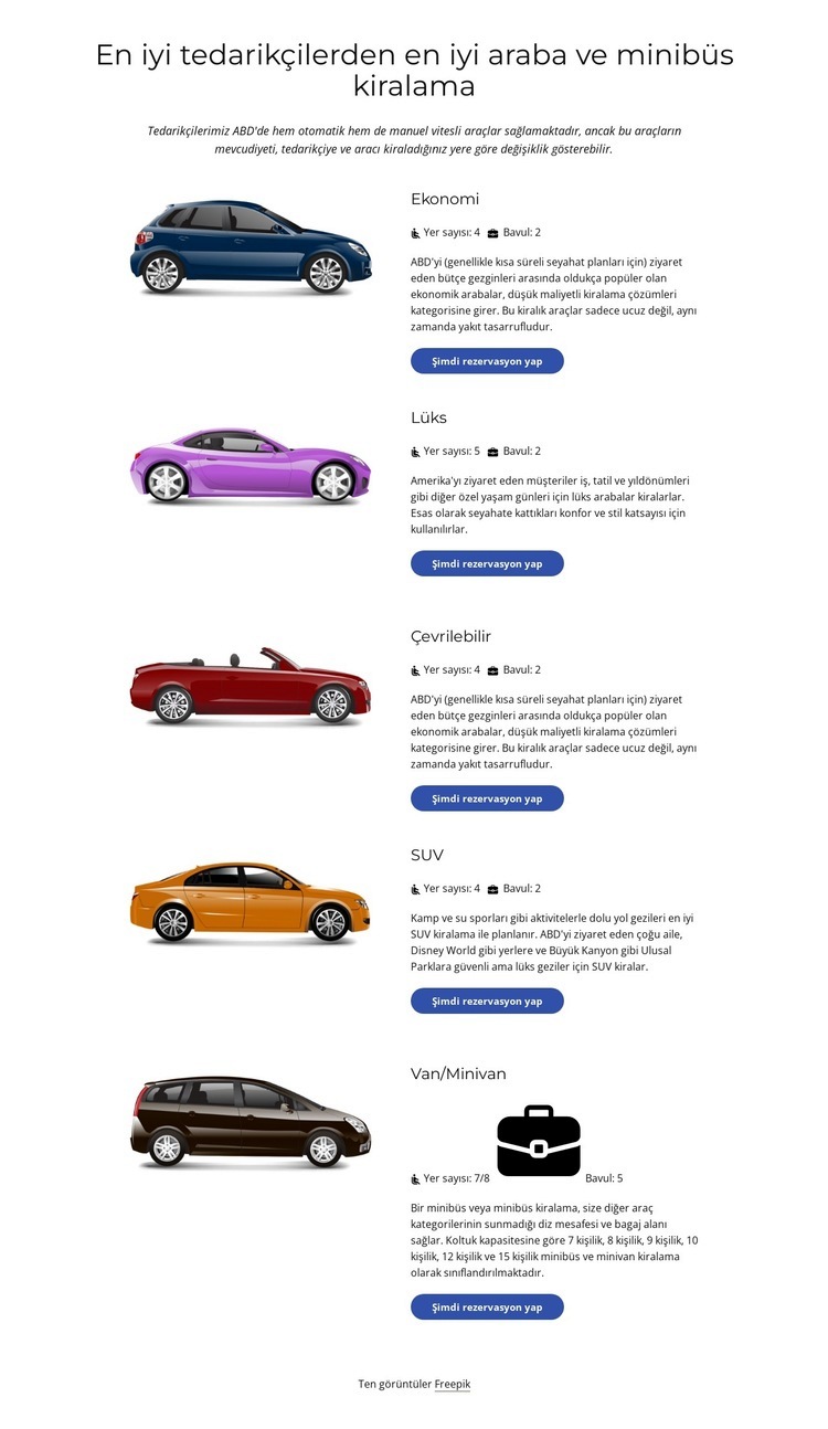 en iyi araba Web Sitesi Oluşturucu Şablonları