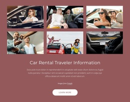 Car Rental Traveler Information - Website Template