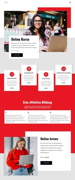 Atemberaubende Landingpage Für Online-Kurse Mit Zertifikat