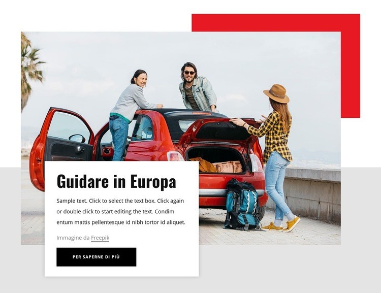 Guidare in Europa Un modello di pagina
