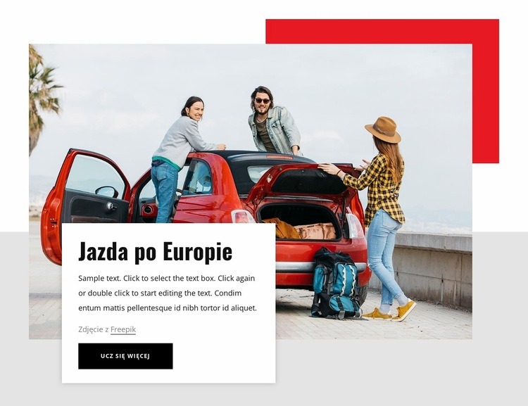 Jazda po Europie Makieta strony internetowej