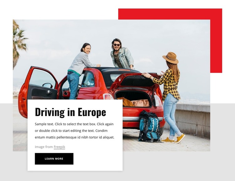 Driving in Europe Web Design
