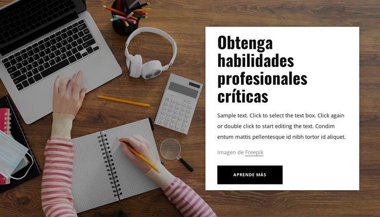 Obtenga habilidades profesionales críticas Maqueta de sitio web