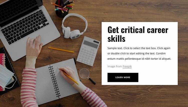 Get critical career skills Homepage Design